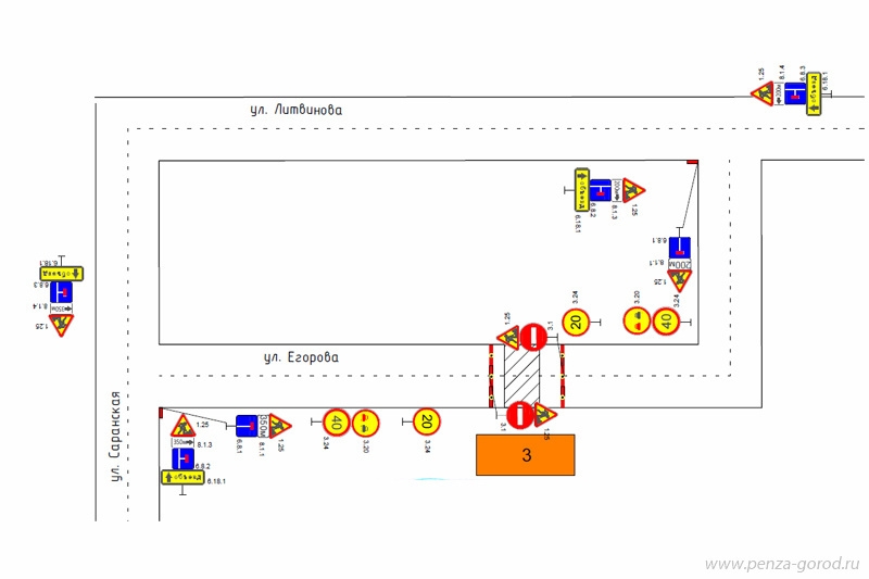 В Пензе временно ограничили движение на улице Егорова из-за аварийных работ