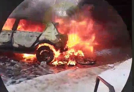 В Пензе на ул. Ладожской дотла сгорела иномарка 20 февраля