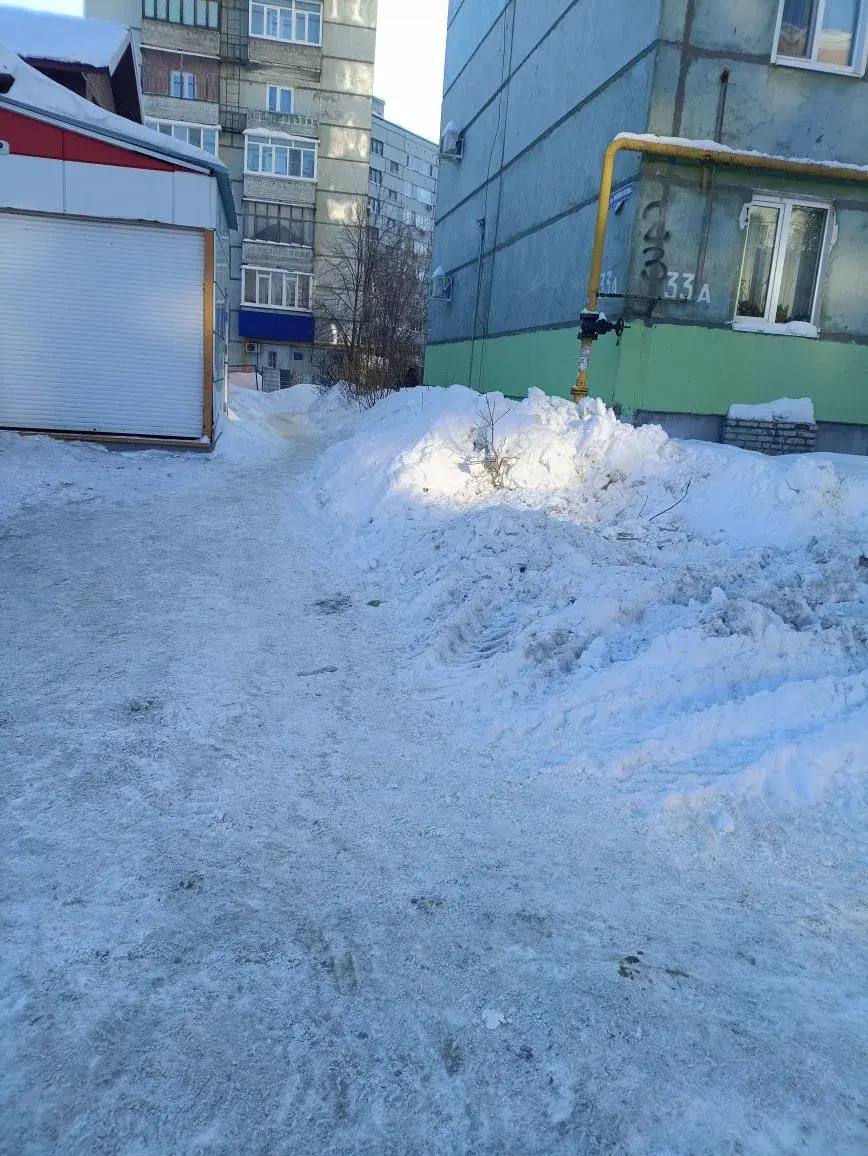 В Пензе после жалоб ликвидировали 90-кубометровый сугроб на улице Кижеватова